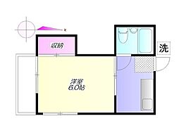 グリーンハイム 1Kの間取図画像
