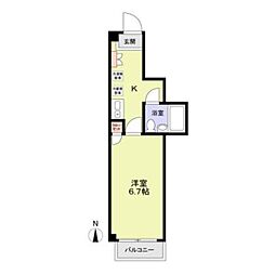 ダイヤモンドレジデンス松が谷 403 4階1Kの間取り