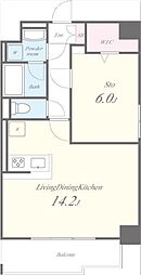 グリュックス クレー 1階1LDKの間取り