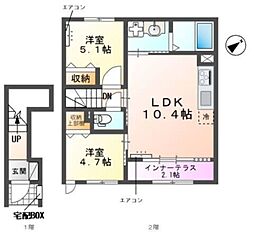 (仮称) 柏市柏 アパート 2LDKの間取図画像