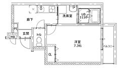 フジパレス尼崎出屋敷 1Kの間取図画像