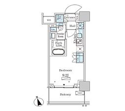 パークアクシス大塚ステーションゲートタワー 22階ワンルームの間取り