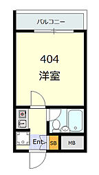パレ・ドール文京第2 1Kの間取図画像