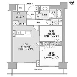 ブランズ渋谷常盤松 2LDKの間取図画像