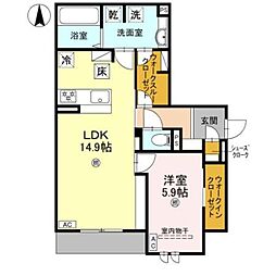 スペチアーレ平野西 1LDKの間取図画像