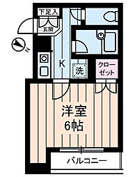 PRESENT・晴 2階1Kの間取り