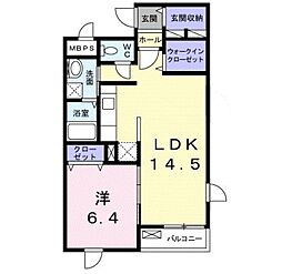 ベルグランデ 1LDKの間取図画像