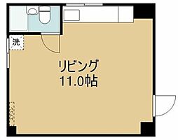 神明ビル 2階ワンルームの間取り