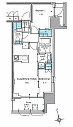 ルフォンプログレ上野入谷フロント 2LDKの間取図画像
