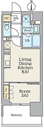 クレストコート王子 1LDKの間取図画像