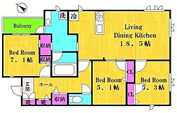 凛樹 3階3LDKの間取り