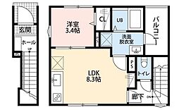 リーブルファイン新小岩 1LDKの間取図画像
