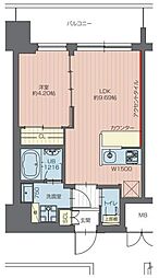 プレジオ亀有 1LDKの間取図画像
