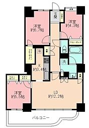 東急ドエルサウスフロントタワー町田ウイング 3LDKの間取図画像