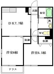 Ｖｉｔａ　Ｆｅｌｉｃｅ 1階2DKの間取り