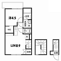 JR総武線 小岩駅 徒歩10分の賃貸アパート 3階1LDKの間取り