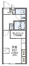 レオパレスグリーン 1Kの間取図画像
