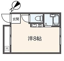 第2サニーコート ワンルームの間取図画像