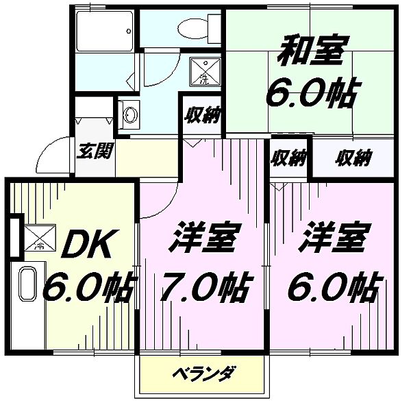 東京都八王子市東浅川町(賃貸アパート3DK・1階・55.21㎡)の写真 その2