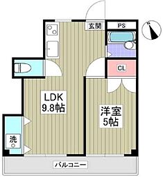 ドエル南浦和 1LDKの間取図画像