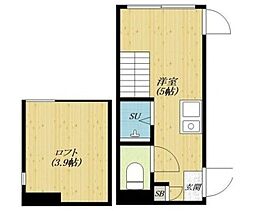 ハーモニーテラス上鷺宮 1階ワンルームの間取り