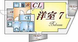 メゾン・ド・ヴィレ須磨 1Kの間取図画像