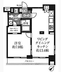 ＨＦ銀座レジデンス 12階1LDKの間取り
