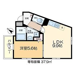 DIMORA北千住 5階1LDKの間取り