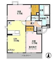 ブリリアンフラッツ 2LDKの間取図画像