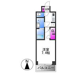 Osaka Metro中央線 高井田駅 徒歩8分の賃貸マンション 6階1Kの間取り