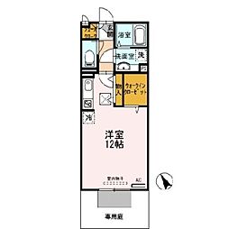 ソフィアルーチェ 1階ワンルームの間取り