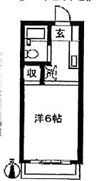 ハイムYS ワンルームの間取図画像