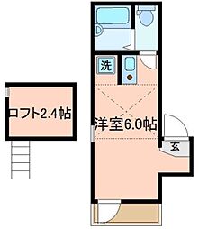 シエスタ堀切 3階ワンルームの間取り