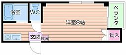 グレィシーF.K ワンルームの間取図画像