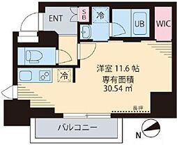KCREST ワンルームの間取図画像