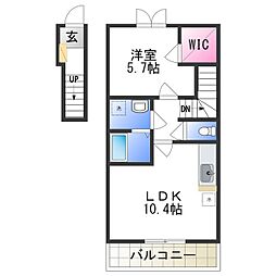 ラビアンローズ 1DKの間取図画像