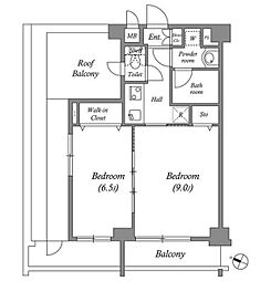ルクレ代田橋 7階2Kの間取り
