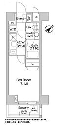 コンフォリア豊洲 1Kの間取図画像