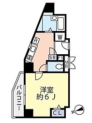 グランヴァン戸越銀座 1Kの間取図画像
