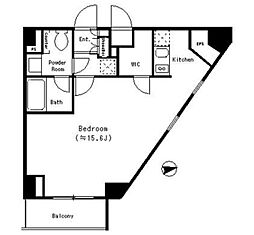 ParkCube四谷三丁目 1Kの間取図画像