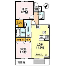 ガーデンハウス大野A棟 2LDKの間取図画像