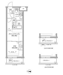 RELUXIA中野江古田 1DKの間取図画像