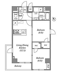 GRANPASEO田端A 11階2LDKの間取り