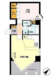 パークノヴァ向島 1LDKの間取図画像