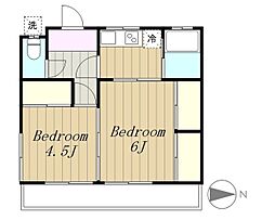 多摩川荘 2階2DKの間取り