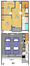 稲城市東長沼アパート 2LDKの間取図画像