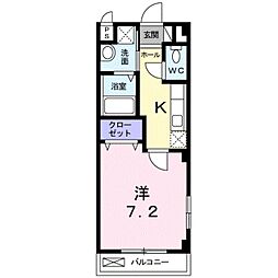ミルメゾンT2 1Kの間取図画像