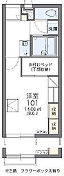 レオパレスアヴァンガルデ 1Kの間取図画像