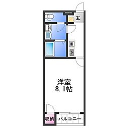 クレイノ令和 1Kの間取図画像