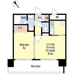 ＤＳタワー大博通り 201 2階1LDKの間取り